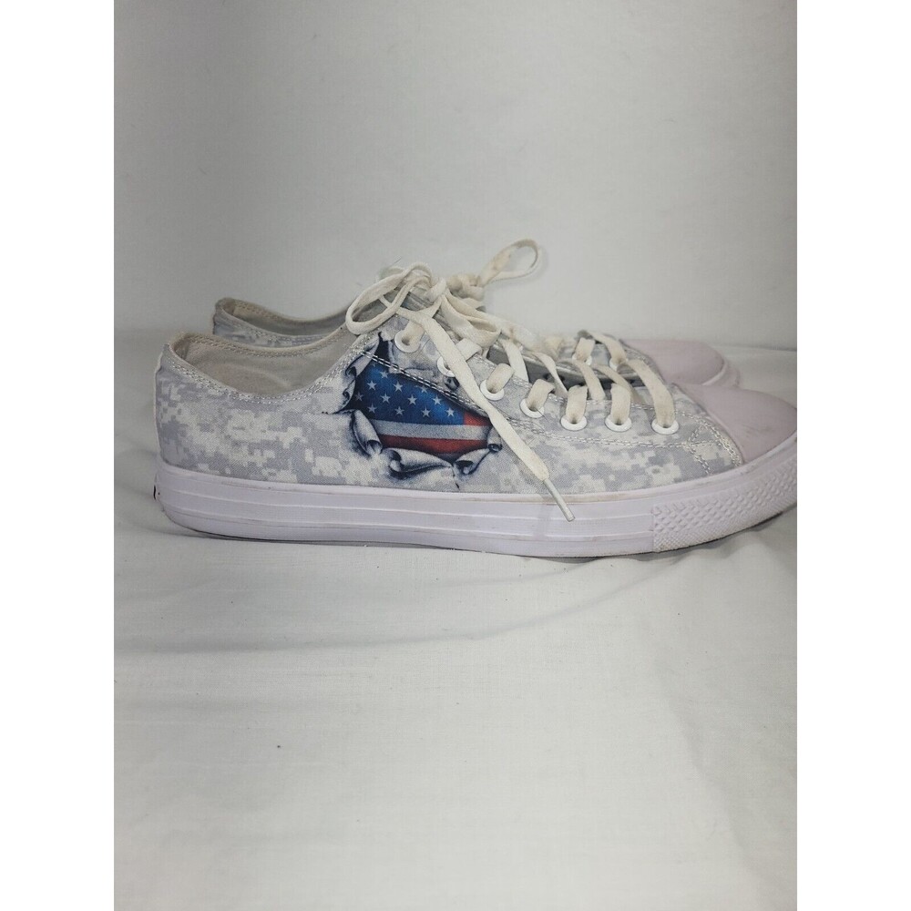 Raad American Flag White Canvas Shoes